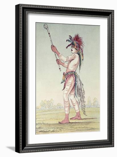 Sioux Ball Player We-Chush-Ta-Doo-Ta, 'The Red Man-George Catlin-Framed Giclee Print