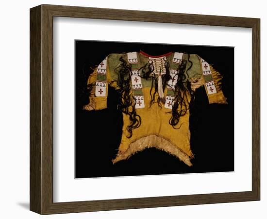Sioux Beaded and Fringed Hide Warrior's Shirt-null-Framed Giclee Print