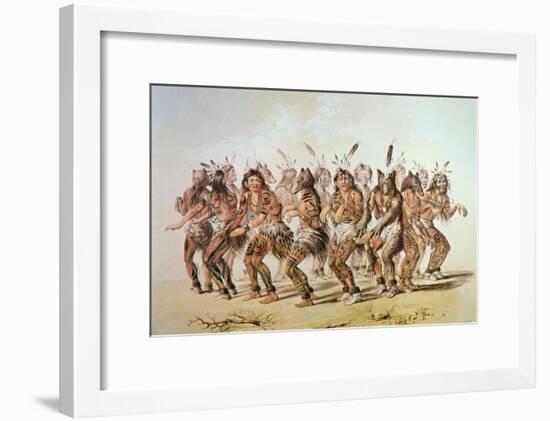 Sioux Bear Dance-George Catlin-Framed Giclee Print