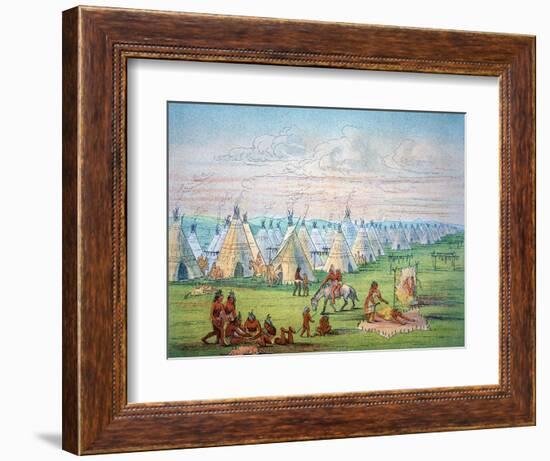 Sioux Camp Scene, 1841-George Catlin-Framed Giclee Print