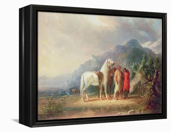 Sioux Camp Scene-Alfred Jacob Miller-Framed Premier Image Canvas