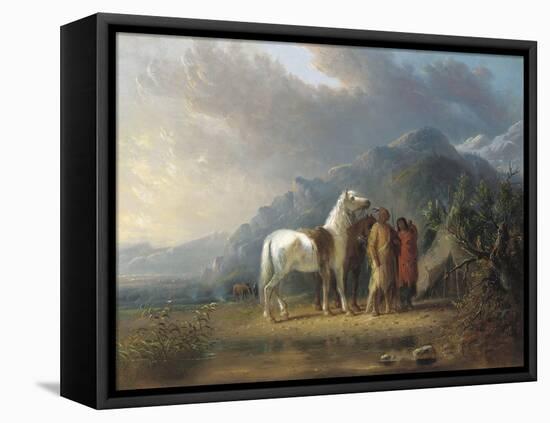 Sioux Camp-Alfred Jacob Miller-Framed Premier Image Canvas