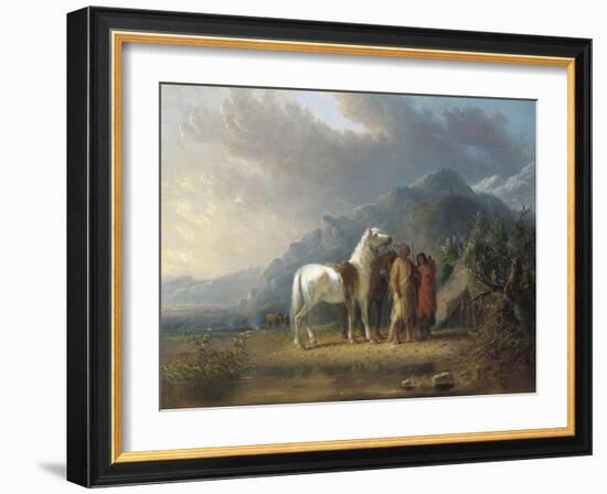 Sioux Camp-Alfred Jacob Miller-Framed Giclee Print