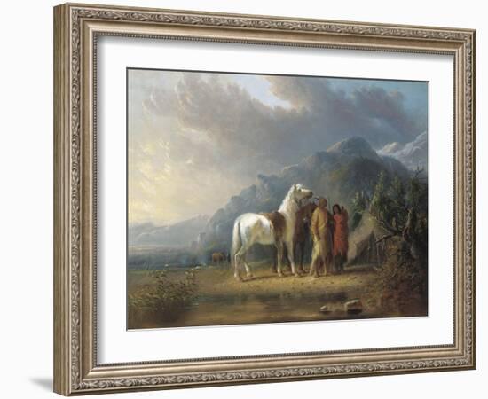 Sioux Camp-Alfred Jacob Miller-Framed Giclee Print