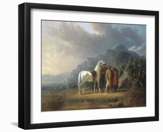 Sioux Camp-Alfred Jacob Miller-Framed Giclee Print