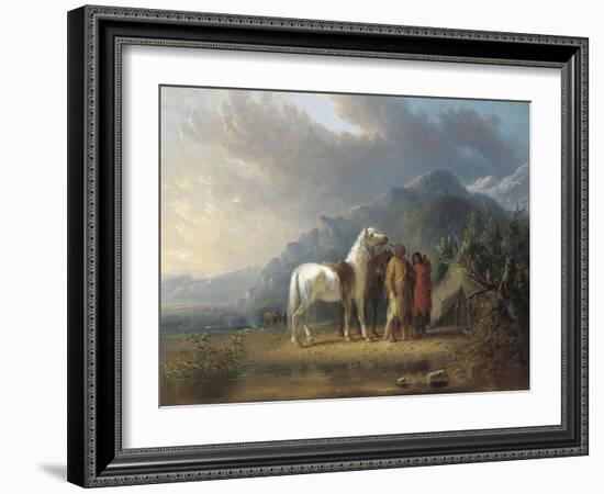 Sioux Camp-Alfred Jacob Miller-Framed Giclee Print