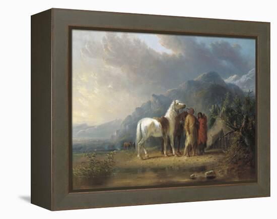 Sioux Camp-Alfred Jacob Miller-Framed Premier Image Canvas