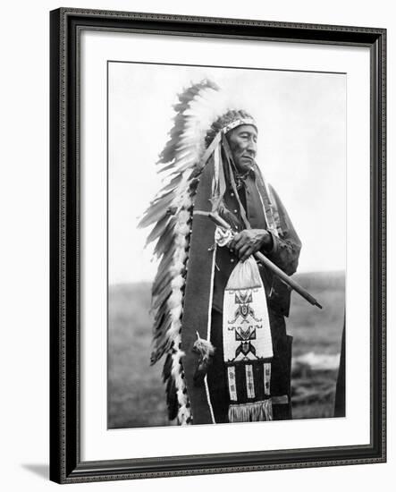 Sioux Chief, C1905-Edward S^ Curtis-Framed Photographic Print