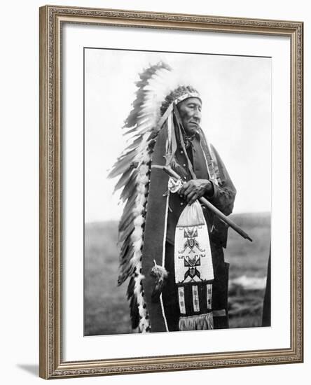 Sioux Chief, C1905-Edward S^ Curtis-Framed Photographic Print