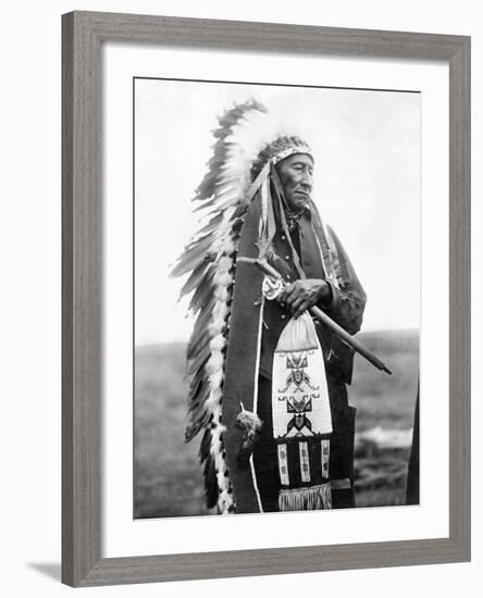 Sioux Chief, C1905-Edward S^ Curtis-Framed Photographic Print