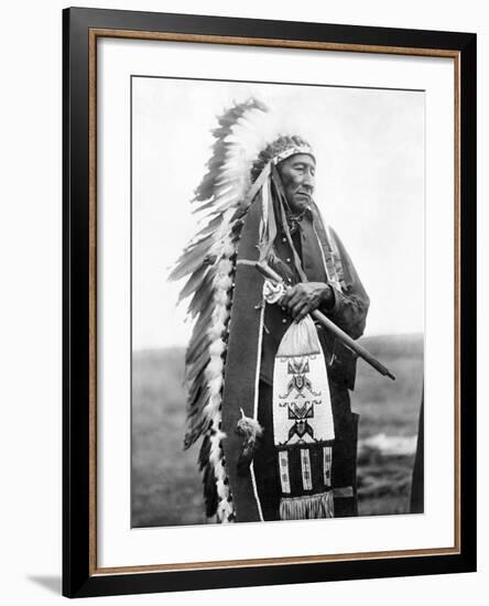 Sioux Chief, C1905-Edward S^ Curtis-Framed Photographic Print