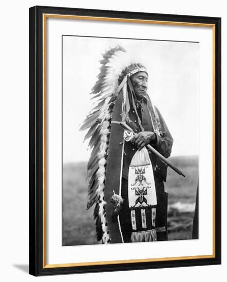 Sioux Chief, C1905-Edward S^ Curtis-Framed Photographic Print