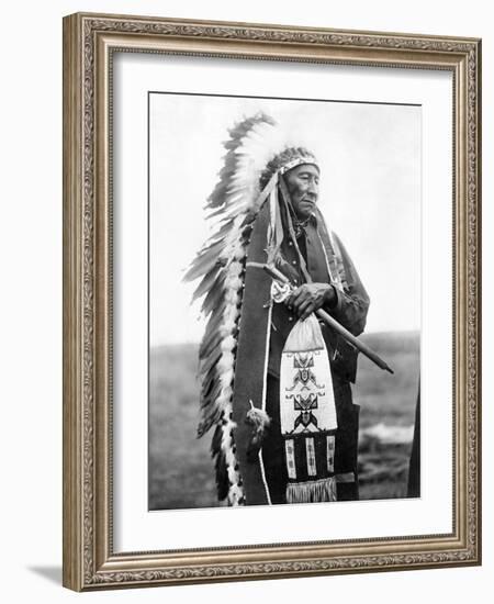 Sioux Chief, C1905-Edward S^ Curtis-Framed Photographic Print