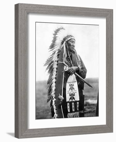 Sioux Chief, C1905-Edward S^ Curtis-Framed Photographic Print