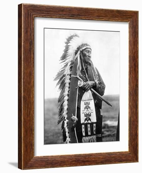 Sioux Chief, C1905-Edward S^ Curtis-Framed Photographic Print