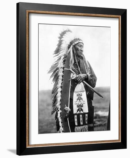 Sioux Chief, C1905-Edward S^ Curtis-Framed Photographic Print