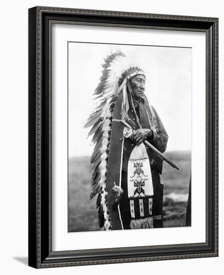 Sioux Chief, C1905-Edward S^ Curtis-Framed Photographic Print