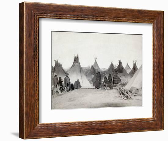 Sioux Encampment, 1891-John C.H. Grabill-Framed Photographic Print