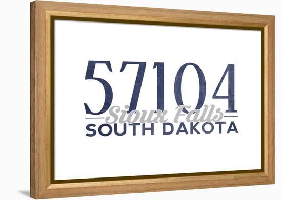 Sioux Falls, South Dakota - 57104 Zip Code (Blue)-Lantern Press-Framed Stretched Canvas