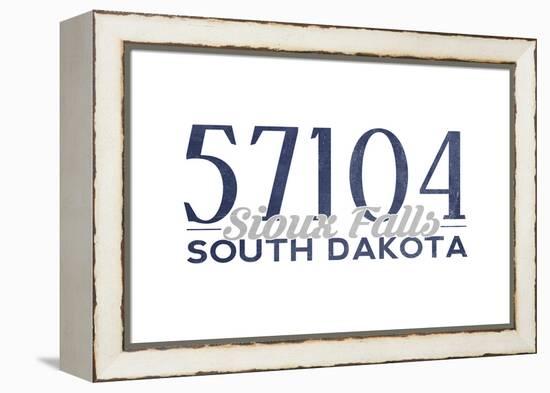 Sioux Falls, South Dakota - 57104 Zip Code (Blue)-Lantern Press-Framed Stretched Canvas