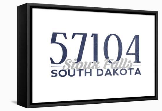 Sioux Falls, South Dakota - 57104 Zip Code (Blue)-Lantern Press-Framed Stretched Canvas