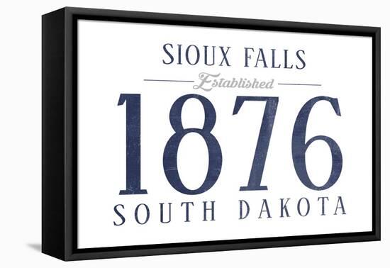 Sioux Falls, South Dakota - Established Date (Blue)-Lantern Press-Framed Stretched Canvas