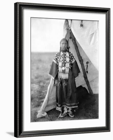 Sioux Girl, C1905-Edward S^ Curtis-Framed Photographic Print