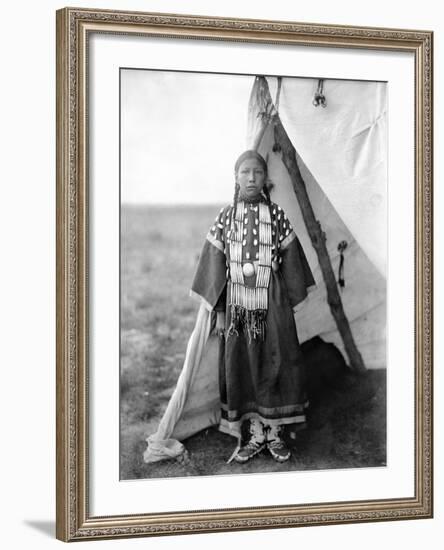 Sioux Girl, C1905-Edward S^ Curtis-Framed Photographic Print