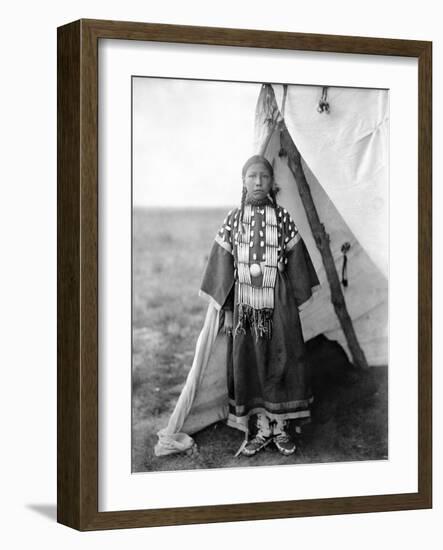 Sioux Girl, C1905-Edward S^ Curtis-Framed Photographic Print