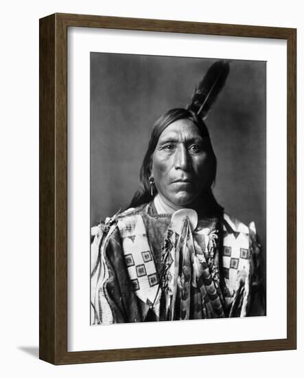 Sioux Man, C1907-Edward S^ Curtis-Framed Photographic Print