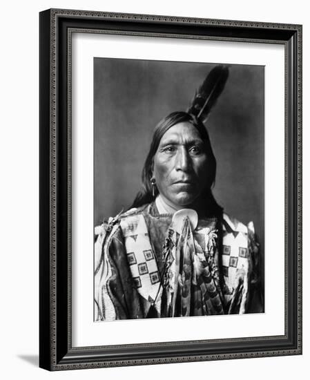 Sioux Man, C1907-Edward S^ Curtis-Framed Photographic Print