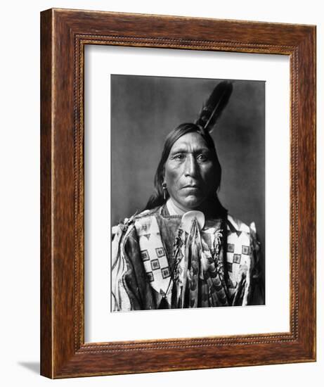 Sioux Man, C1907-Edward S^ Curtis-Framed Photographic Print