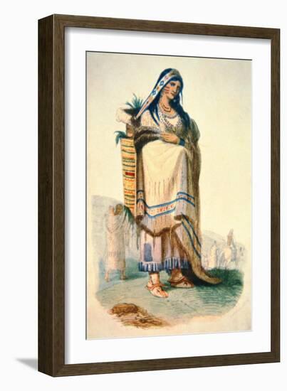 Sioux Mother with Baby in a Cradleboard-George Catlin-Framed Giclee Print