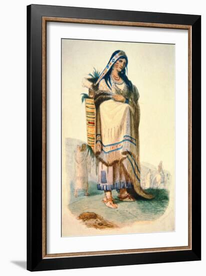 Sioux Mother with Baby in a Cradleboard-George Catlin-Framed Giclee Print