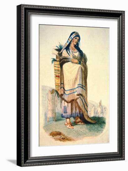 Sioux Mother with Baby in a Cradleboard-George Catlin-Framed Giclee Print