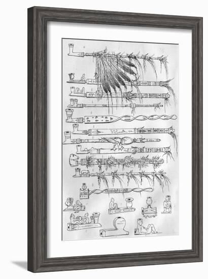 Sioux Pipes, C.1851-George Catlin-Framed Giclee Print