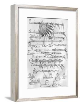 Sioux Pipes, C.1851-George Catlin-Framed Giclee Print