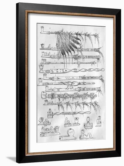 Sioux Pipes, C.1851-George Catlin-Framed Giclee Print