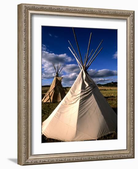 Sioux Teepee at Sunset, Prairie near Mount Rushmore, South Dakota, USA-Bill Bachmann-Framed Photographic Print