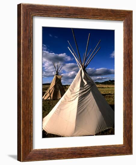 Sioux Teepee at Sunset, Prairie near Mount Rushmore, South Dakota, USA-Bill Bachmann-Framed Photographic Print