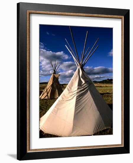 Sioux Teepee at Sunset, Prairie near Mount Rushmore, South Dakota, USA-Bill Bachmann-Framed Photographic Print