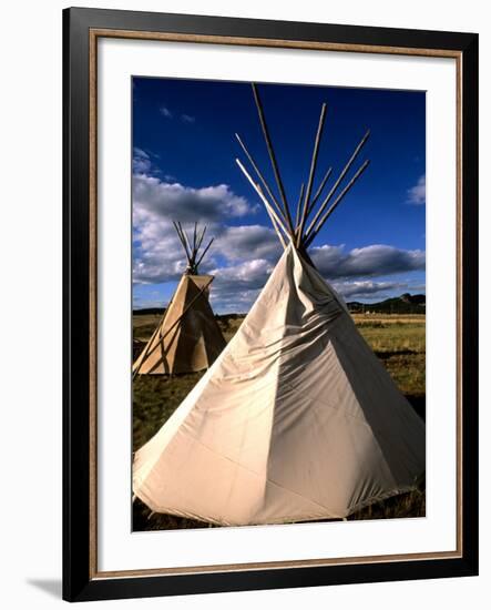 Sioux Teepee at Sunset, Prairie near Mount Rushmore, South Dakota, USA-Bill Bachmann-Framed Photographic Print