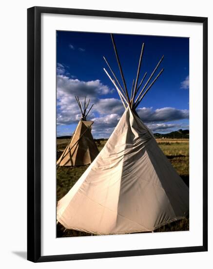 Sioux Teepee at Sunset, Prairie near Mount Rushmore, South Dakota, USA-Bill Bachmann-Framed Photographic Print