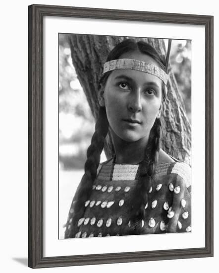 Sioux Woman, C1907-Edward S. Curtis-Framed Photographic Print