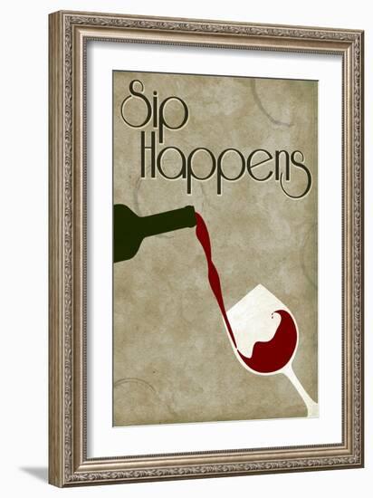 Sip Happens-Lantern Press-Framed Premium Giclee Print
