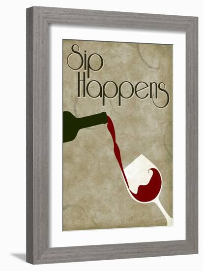 Sip Happens-Lantern Press-Framed Premium Giclee Print