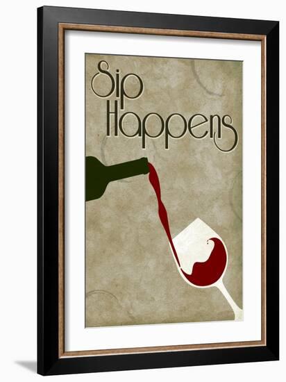 Sip Happens-Lantern Press-Framed Premium Giclee Print