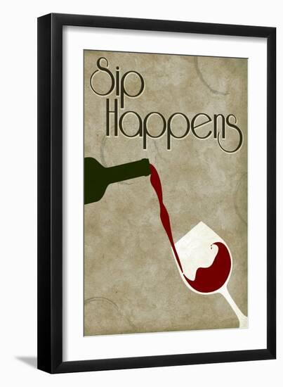 Sip Happens-Lantern Press-Framed Premium Giclee Print