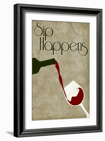 Sip Happens-Lantern Press-Framed Premium Giclee Print