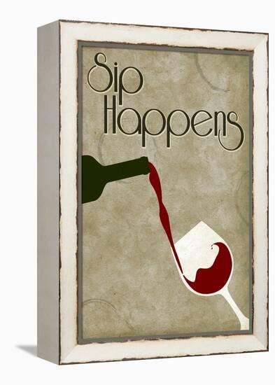 Sip Happens-Lantern Press-Framed Stretched Canvas